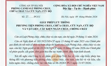 Giấy Phép Lưu Thông Phương Tiện PCCC-LT27