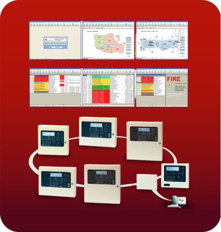 Phần mềm độ họa tòa nhà tiêu chuẩn dùng đến 15 tủ trung tâm báo cháy 